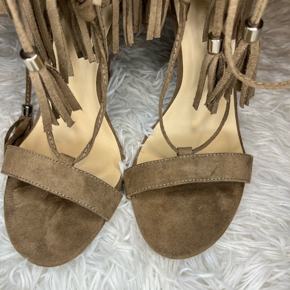 Sexy Wild Diva Fringe And Lace Up Heeled Sandals Size 7 1/2 - Picture 16 of 17